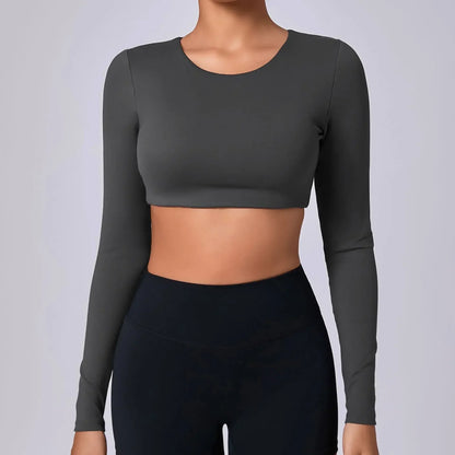 ESTELITA | Sportieve cropped longsleeve met push-up effect
