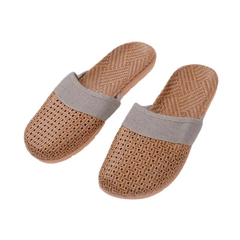 BEVERLY | Ademend linnen slippers met antislip zool