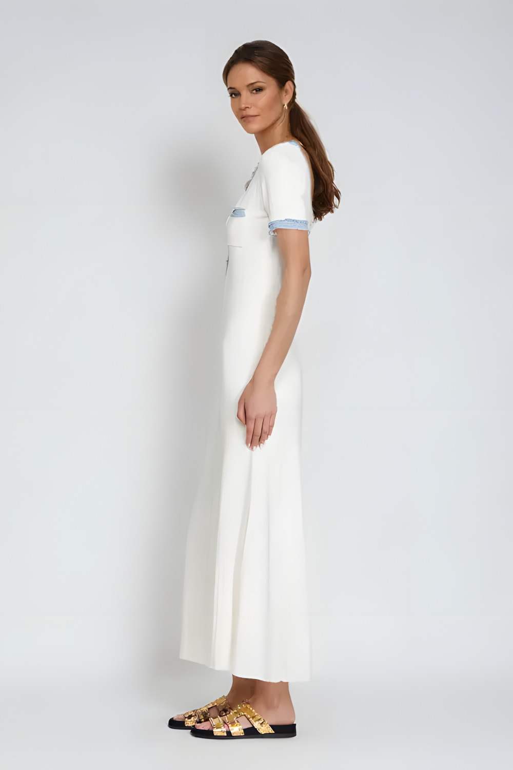 NORMA | Midi-jurk met sierlijke knoopdetails