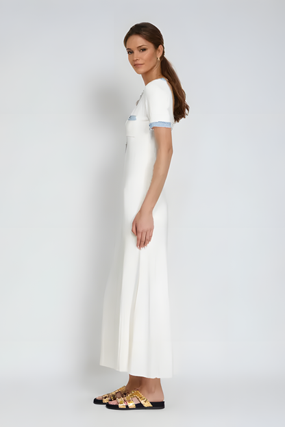 NORMA | Midi-jurk met sierlijke knoopdetails