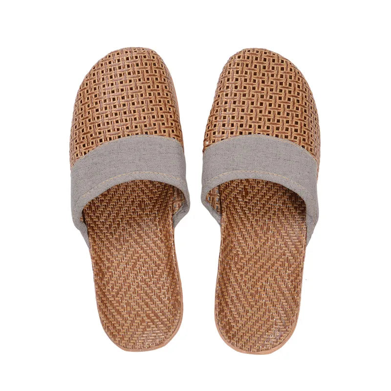 BEVERLY | Ademend linnen slippers met antislip zool
