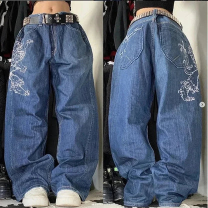 VALENTINA | Baggy jeans met hoge taille en vintage wassing