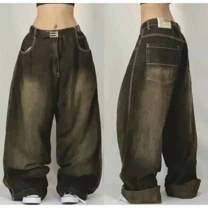 VALENTINA | Baggy jeans met hoge taille en vintage wassing