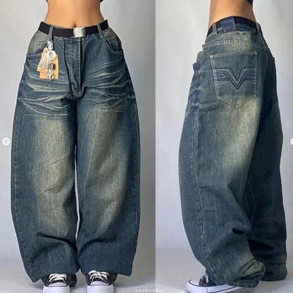VALENTINA | Baggy jeans met hoge taille en vintage wassing