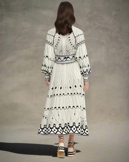 ROSEMARIE | Vlinderprint jurk met taille riem