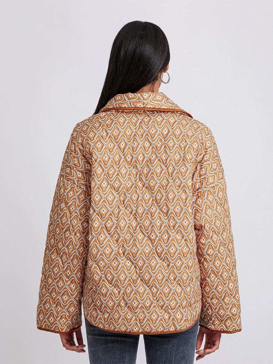 BERTHE | Gewatteerde Jas met Retroprint