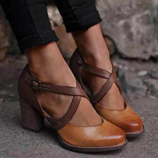SABELA | Zomerse Leren Hakken met Comfort en Klasse