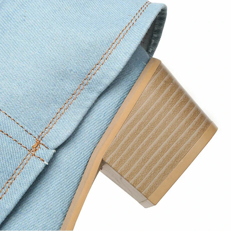 DEOLINDA | Denim Laarzen met Statement Flair