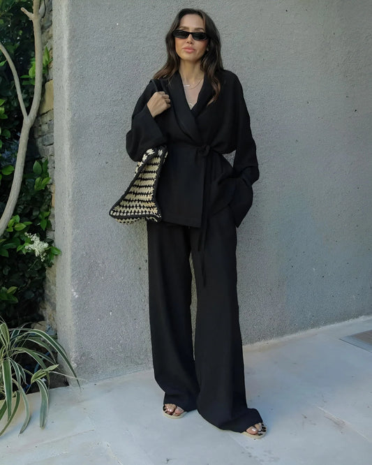 DOMITILA | Linnen Kimono Set met Minimalistische Elegantie