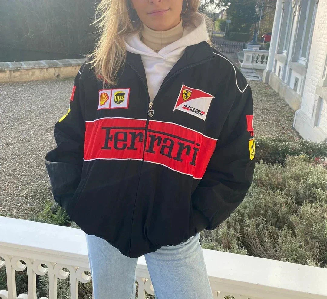 AILYN | Vintage racerjack met Ferrari patches