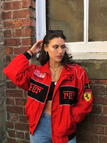 AILYN | Vintage racerjack met Ferrari patches