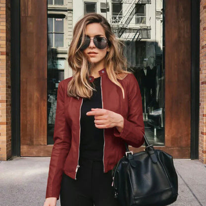 VALERIA | Tijdloos leren damesjack met moderne flair