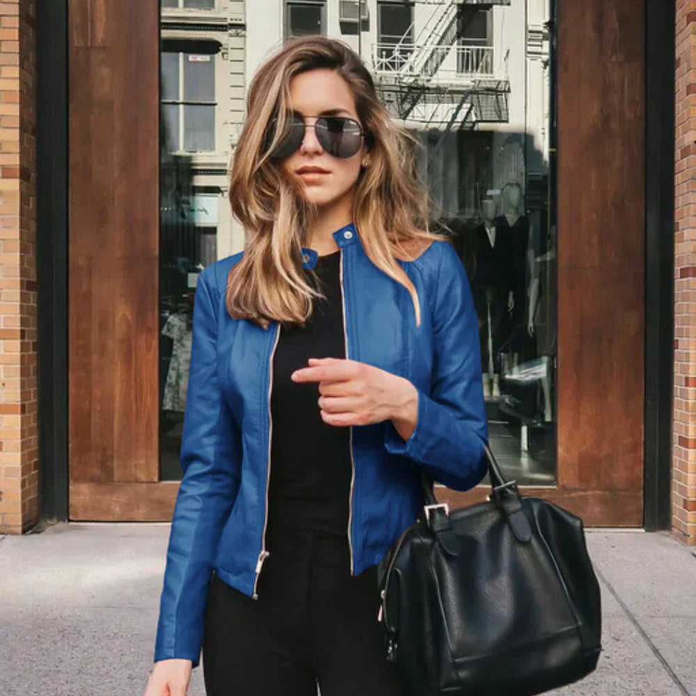 VALERIA | Tijdloos leren damesjack met moderne flair