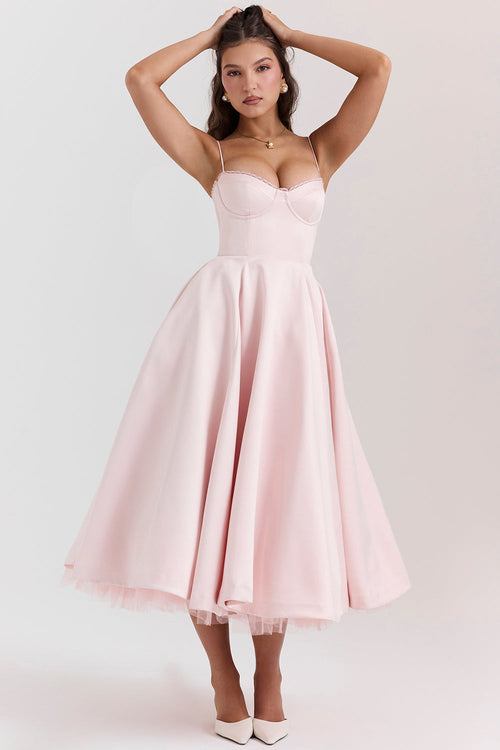 SHONA | Strapless Avondjurk met Bustier-Top en Midi-Rok