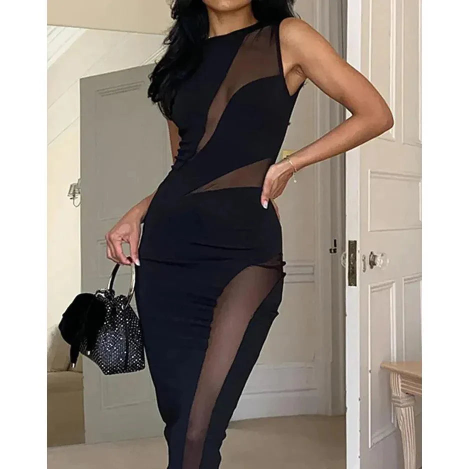 MARILYN | Midi-jurk met hollow-out details