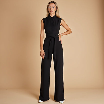SHERYL | Elegante mouwloze jumpsuit met hoge kraag