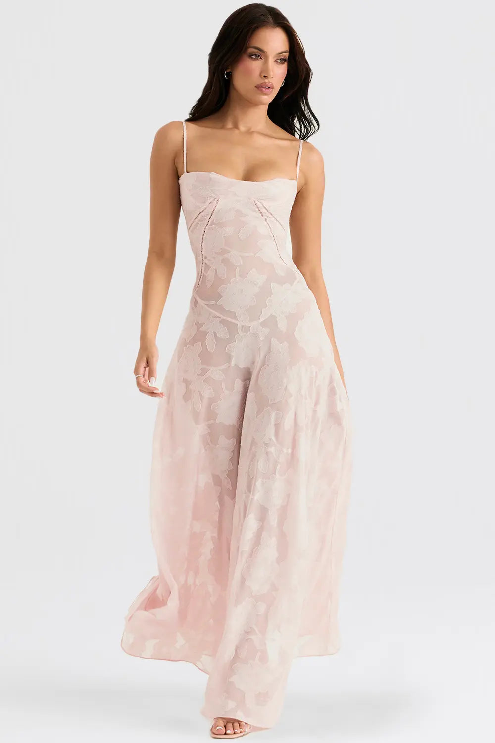 SHIRLENE | Lange Zomerjurk met Open Rug & Verstelbare Bandjes