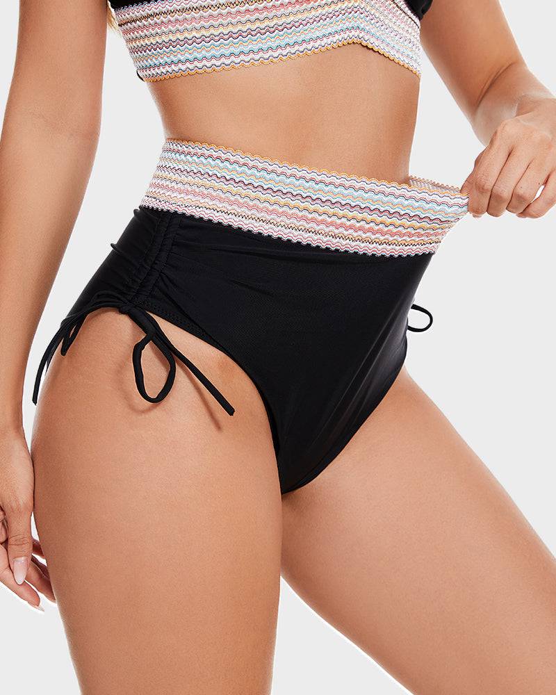 STEFANIE | High-Waist Bikini met Buikcontrole & Kleurblok Design