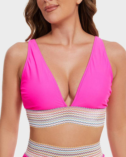 STEFANIE | High-Waist Bikini met Buikcontrole & Kleurblok Design