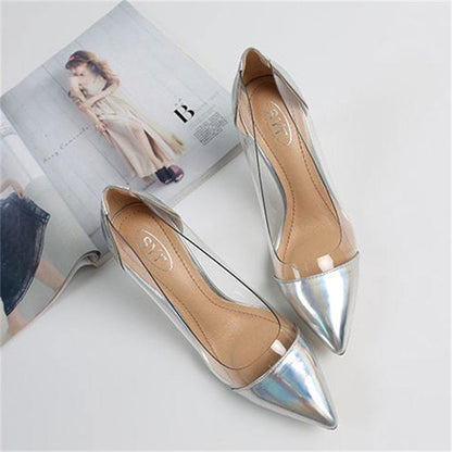 DJANIRA | Transparante High Heel Pumps met Spitse Neus